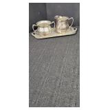 Silverplated Tray w/ Creamer & Sugar