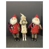 Wool Felt Santa Figurines