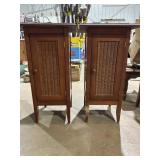 Pair of accent cabinets with rattan fronts