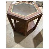 Glass top hexagon end table