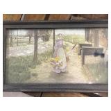 Antique Flower Girl in Holland Framed Print