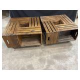 (2) Wood Crate Coffee Tables