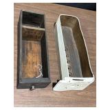 2 vtg sewing drawers, 14 & 16.5in long.