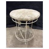 Metal Decorated Leaf Design Stool