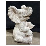 21in garden elephant, hollow plaster (?)