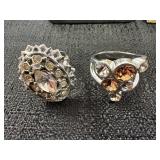 (2) Costume Jewelry Rings