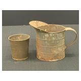 2 Tin Measuring Cups- 1 Cup & 1 Quart