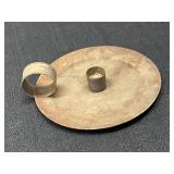 5.75" Tin Plate Candle Holder w/ Finger Loop