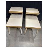 (2) mid-century blonde laminate end tables