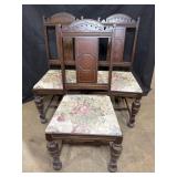 (3) Victorian Style Dining Chairs