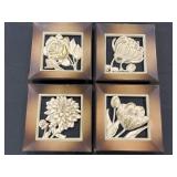 (4) Syroco Flower Wall Art