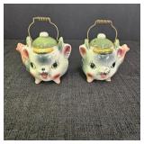 VTG Cat Kettle Salt & Pepper Shakers