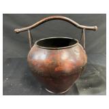 Brushed metal decorative flower pot