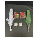 2- 24" Christmas Trees, Ornaments, & Lights