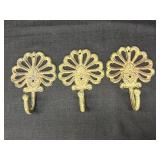 3- 6.5" Cast Iron Wall Hooks