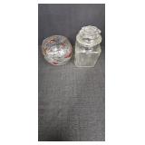 Mosaic stain glass bowl, Lidded jar
