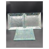 Vintage Fused Art Glass Plate w/ Confetti Design