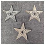 (3) Cast Iron Architectural Stars