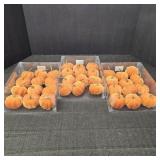 (3) 12 Packs of Orange Velvet Pumpkin Decors