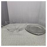 Black Spiderweb Wire Bowl & Black Glitter Plate