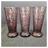 (3) Hand Blown Purple Italian Drinking Glasses