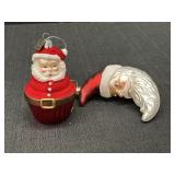 EC 4,5" Santa Cupcake & Crescent Moon Ornaments