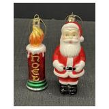 EC 5.5" Santa & Noel Candle Ornaments