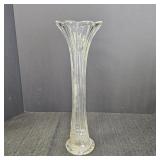 VTG. Tall Stretched Glass Vase w/ Scallop top
