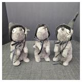 (3) Halloween Mice Decor w/ Hats, Ribbon, and
