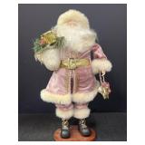 Whimsical Pink Santa w/ Bag Christmas Figurine