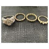 (4) Costume Jewelry Rings - unmarked