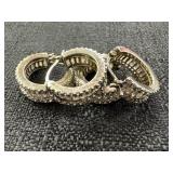 2 pairs of Sterling 925 FZN CN Hoop Earrings