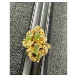 18KT HGE Green Gem Cocktail Ring