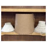 Parchment stitched shade, metal shade & beaded