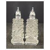 Vintage Art Deco Clear Glass Salt & Pepper Shaker