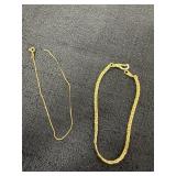 14K GP Bracelet & 14K Italy Broken Chain Part