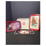 Vintage Metal Floral Serving Trays