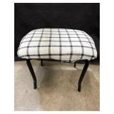 Plaid Cloth Metal Frame Bench
