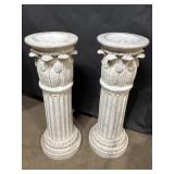 (2) Column Pedestal Candle Holders