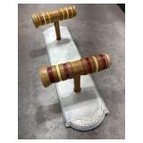 Hand Crafted shelf made from croquet sticks