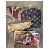 American Flag Scarf like Decor., Small Flags,