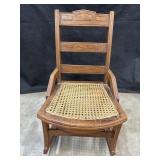 Antique East Lake Cane Seat Rocking Chair