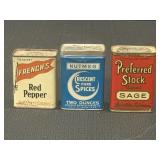 3 Vtg Spice Tins- Frenchï¿½s, Crescent Pure, &