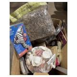 Hot glue gun, sea shells, misc craft items