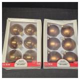 (2) 6 pack of 3in Glass Ornaments- 1 Glossy