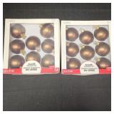 (2) 8 Pack of 2.6in Glass Ornaments- Matte Bronze