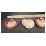 Hand crafted Hearts hanging from