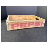 Vtg Pepsi-Cola Wood Soda Crate, 18 x 12 x 4in