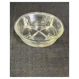 Vtg clear glass base, missing top, 5.5in dia.,