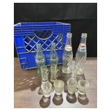 Vtg Coca-Cola & Pepsi glass bottles, shot glasses